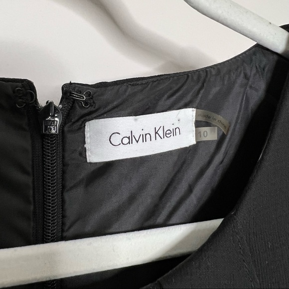 Calvin Klein Black Pleated Front Classy Sheath Dress - Picture 5 of 7